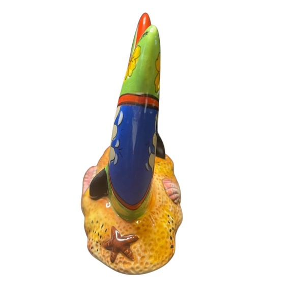 Clay Art Surf Board Salt and Pepper Shakers - Hang Ten Beach Waves Sun and Sand - Picture 3 of 8